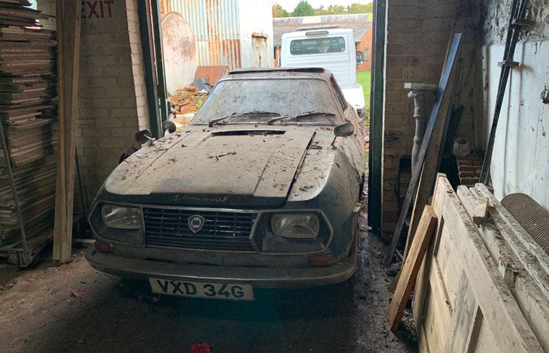 A 1969 Lancia Fulvia 1298 cc the alloy side-opening bonnet.