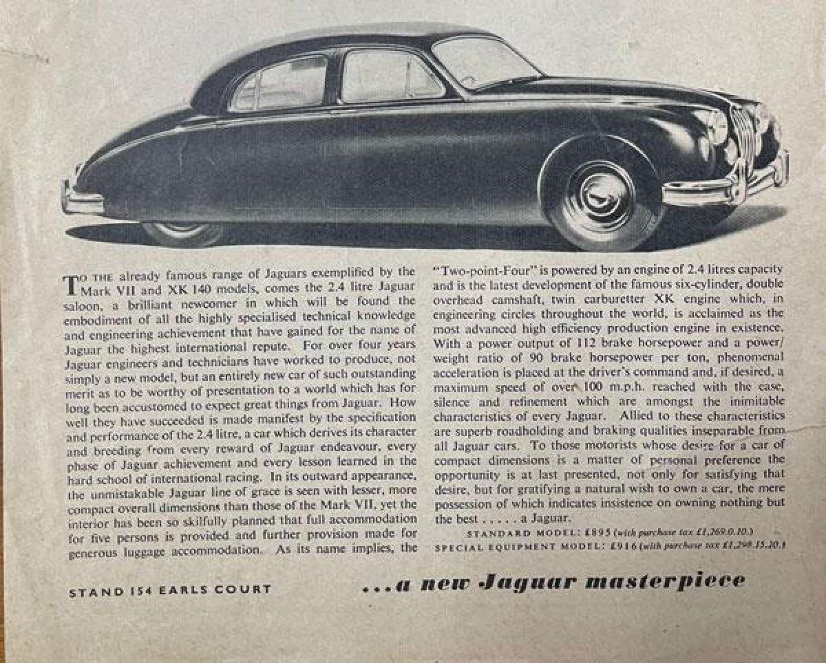 There was much mirth in the workshop when the phrase “not known for neck snapping acceleration” was applied, but back in the day…..the new Jaguar masterpiece was “phenomenal"