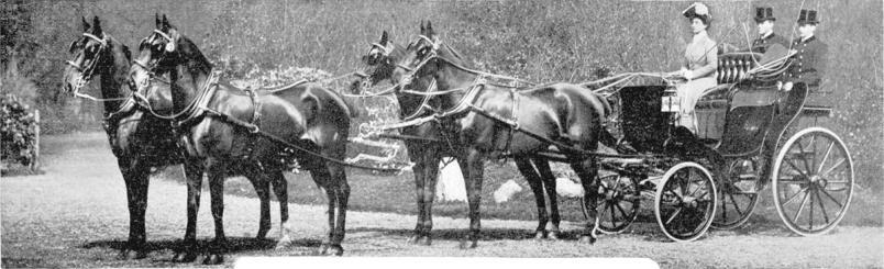 A four-in-hand carriage - In his wild days the eccentric Bennett jr used race them at great speed somewhat scantily clad in just a hat!