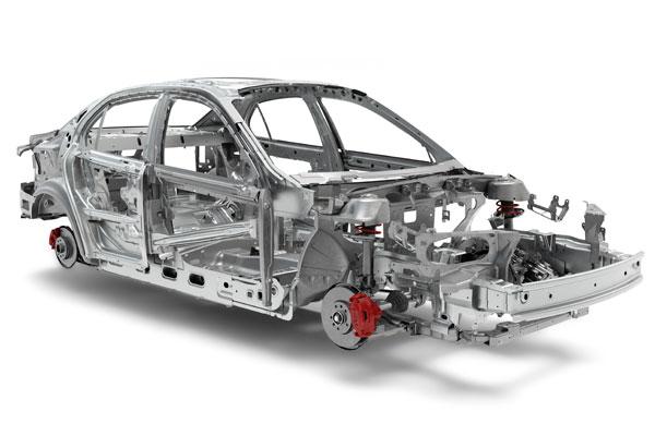 Fig. 5 Monocoque "Chassis-less" render showing frame, struts, support and crumple zone